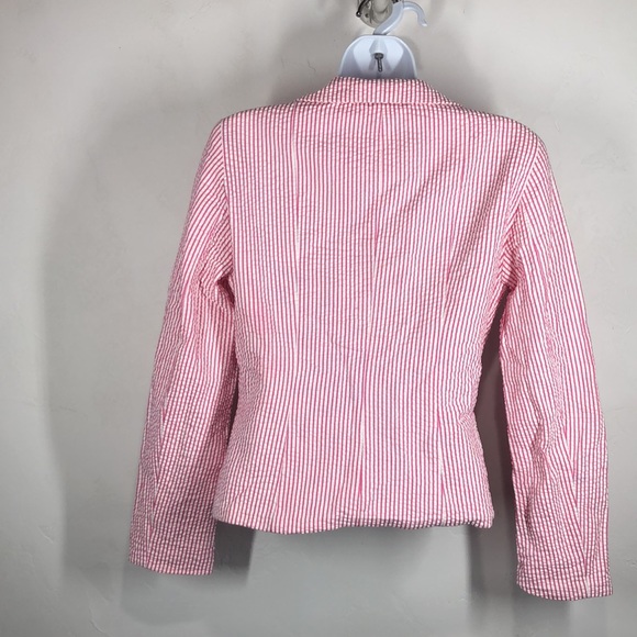 Sam TY pink stripe searsucker blazer size 6 - Picture 7 of 11